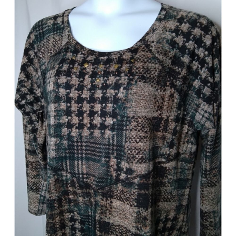 CATO Mixed Print Casual Top 2X